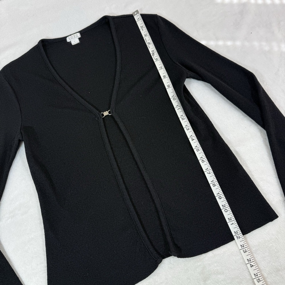 VTG Y2K XOXO Cardigan Womans LG Black USA Made Goth 90s Whichy Whimsy Charmed - Picture 9 of 10
